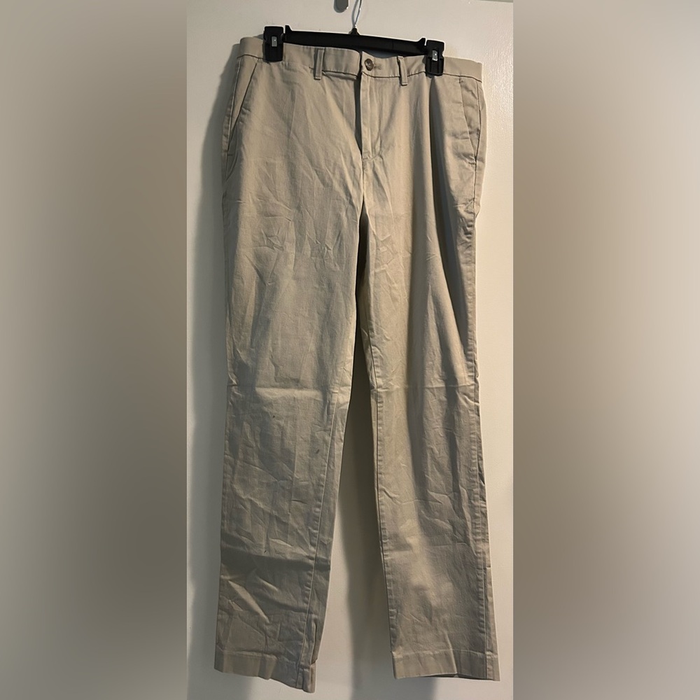 Calvin Klein Slim Fit Chinos Mens 33x32 Tan Khaki Stretch Casual Pants
